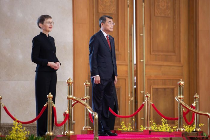 Trong tiếng nhạc chào mừng, Thủ tướng Lê Minh Hưng và Thủ tướng Brigitte Haas bước lên bục danh dự tại sảnh chính trụ sở Chính phủ. Đây là chuyến thăm Việt Nam lần đầu tiên của lãnh đạo cấp cao Liechtenstein kể từ khi hai nước thiết lập quan hệ ngoại giao vào năm 2008. Chuyến thăm diễn ra vào thời điểm quan hệ hai nước đang đứng trước những cơ hội phát triển mới, đặc biệt trong lĩnh vực kinh tế-thương mại, đầu tư, khoa học-công nghệ và đổi mới sáng tạo.