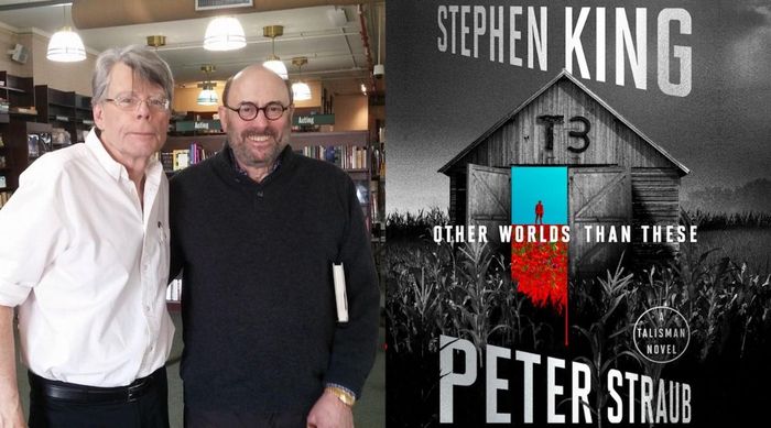 Stephen King và Peter Straub (trái), bìa cuốn sách Other world than these. Ảnh: Esquire
