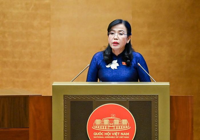 Chủ nhiệm Ủy ban Khoa học, Công nghệ và Môi trường Nguyễn Thanh Hải trình bày báo cáo thẩm tra