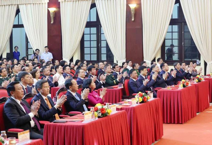 Đại biểu tham dự lễ trao giải Cuộc thi chính luận về bảo vệ nền tảng tư tưởng của Đảng lần thứ 6. Ảnh: Phương Hoa - TTXVN