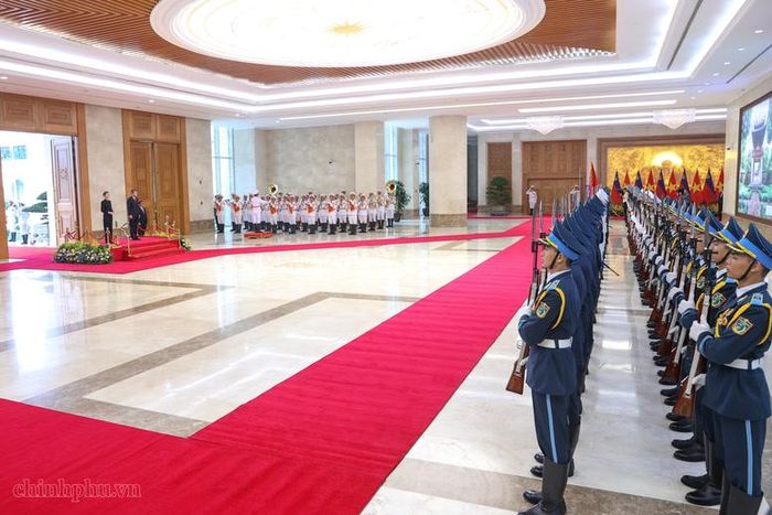 Lễ đón Thủ tướng Công quốc Liechtenstein Brigitte Haas thăm chính thức Việt Nam - Ảnh: chinhphu.vn/Nhật Bắc