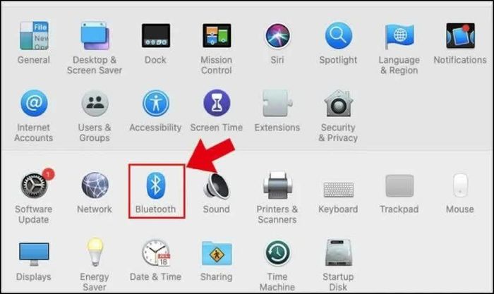 Trong cửa sổ cài đặt, tìm và nhấn vào mục Bluetooth.