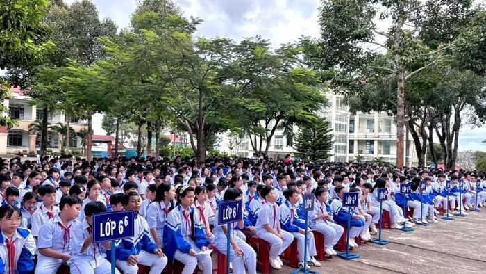 Một buổi ngoại khóa Tư vấn tâm lý học đường tại Trường THCS Trần Phú. Ảnh: Trường THCS Trần Phú