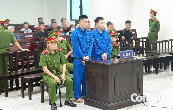 Hai bị cáo Phan Viết Đô và Hoàng Anh Lý Huỳnh bị TAND tỉnh Hà Tĩnh xét xử về tội giết người.