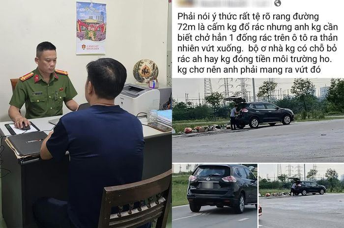 Công an phường Vinh Hưng, Nghệ An làm việc với ông T. (Ảnh Thiêm Bùi)