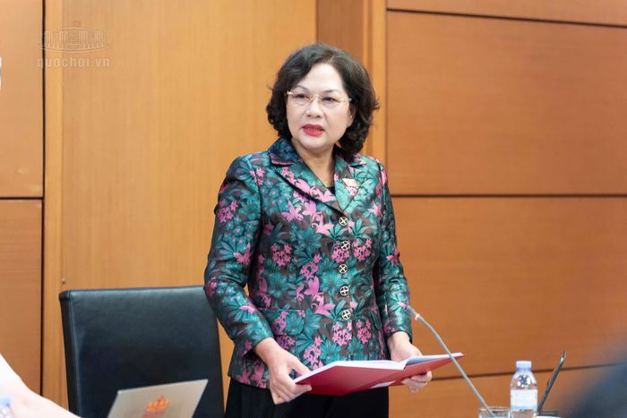 Phó Chủ tịch Quốc hội Nguyễn Thị Hồng phát biểu. Ảnh: Media QH