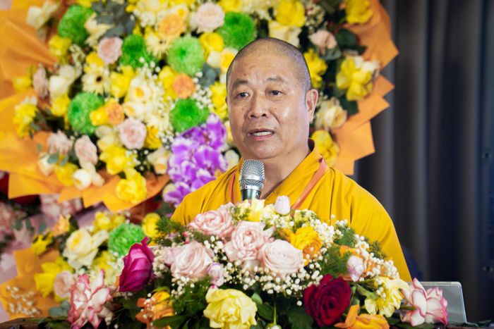 Hòa thượng Thích Thọ Lạc phát biểu tại buổi lễ