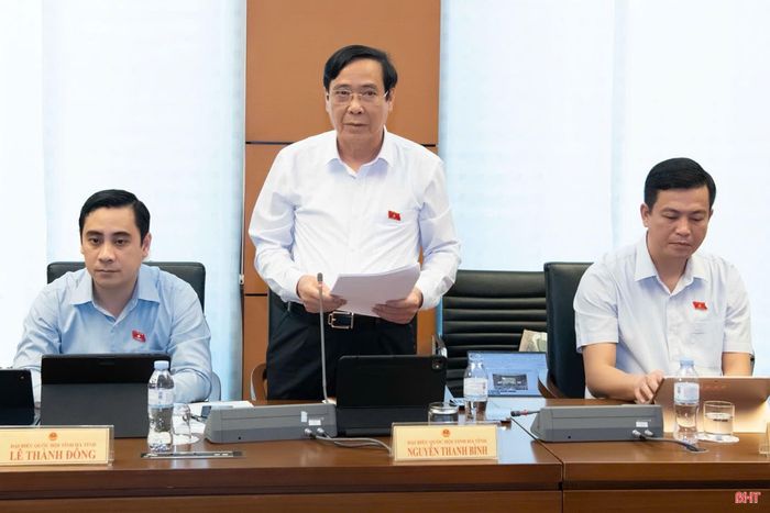 Đồng chí Nguyễn Thanh Bình - Chủ tịch Hội Người cao tuổi Việt Nam (Đoàn ĐBQH tỉnh Hà Tĩnh) tham gia thảo luận.