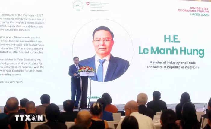 Bộ trưởng Bộ Công Thương Lê Mạnh Hùng phát biểu. (Ảnh: Phạm Kiên/TTXVN)