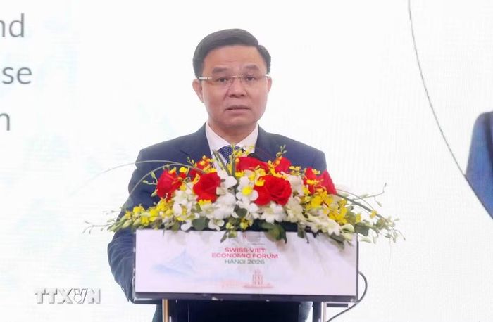 Bộ trưởng Bộ Công Thương Lê Mạnh Hùng phát biểu. (Ảnh: Phạm Kiên/TTXVN)