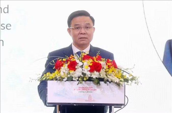 Bộ trưởng Bộ Công Thương Lê Mạnh Hùng phát biểu. Ảnh: Phạm Kiên/TTXVN