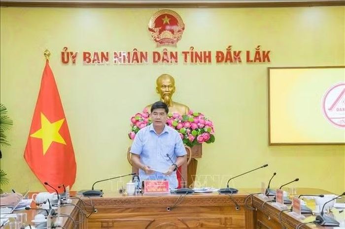 Ông Nguyễn Thiên Văn, Phó Chủ tịch UBND tỉnh Đắk Lắk phát biểu.
