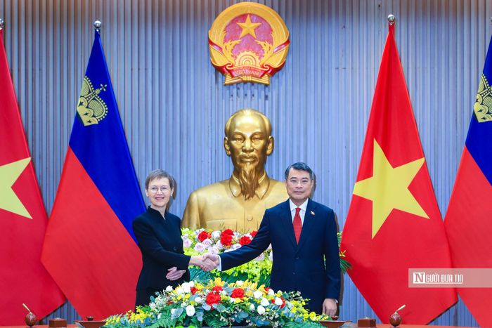 Sau Lễ đón, hai Thủ tướng dẫn đầu đoàn cấp cao hai nước tiến hành hội đàm nhằm đánh giá kết quả hợp tác giữa hai nước thời gian qua và đề xuất các phương hướng hợp tác thời gian tới; chứng kiến Lễ ký Hiệp định thuế giữa Việt Nam và Liechtenstein.