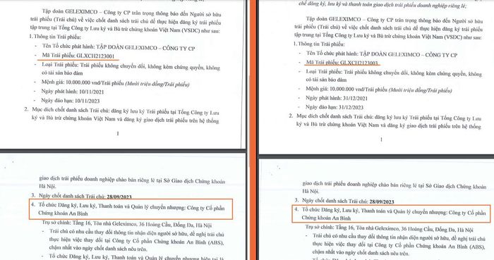 ABS là đơn vị tham gia tổ chức đăng ký, thanh toán và quản lý chuyển nhượng đối với các lô trái phiếu của Geleximco.