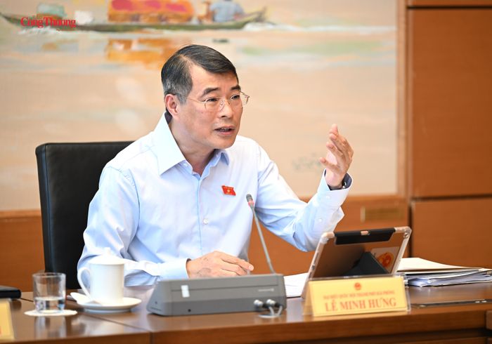 Thủ tướng Lê Minh Hưng phát biểu tại tổ.