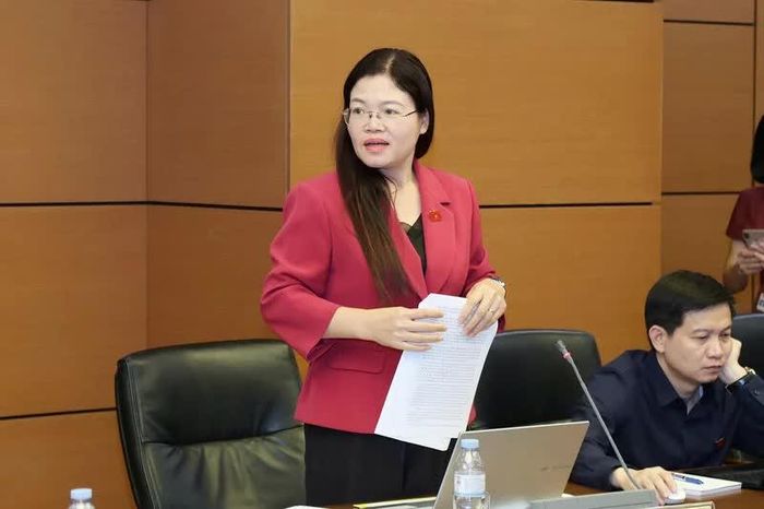 Đại biểu Lương Thị Hoa, Phó Trưởng Đoàn ĐBQH tỉnh Thanh Hóa phát biểu thảo luận. Ảnh: An Nhiên