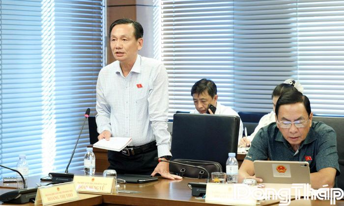 Đại biểu Đoàn Hùng Vũ phát biểu thảo luận.