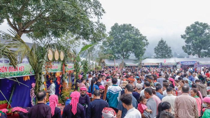 Người dân, du khách hòa mình vào không khí vui tươi của Lễ hội Cốm Hợp Thành.