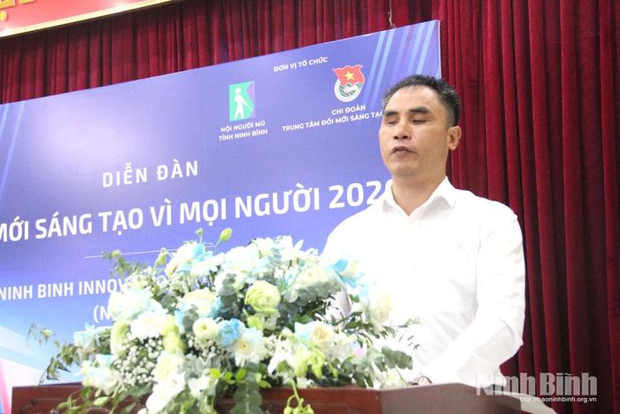 Lãnh đạo Hội Người mù tỉnh phát biểu tại chương trình.