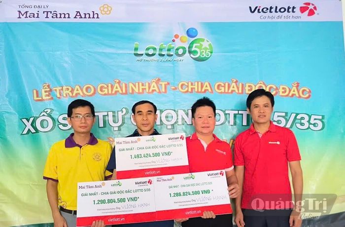 Anh Vương Hạnh nhận 3 giải Nhất xổ số quay nhanh Lotto 5/35 kỳ QSMT 00874 trị giá hơn 4 tỉ đồng - Ảnh: P.V