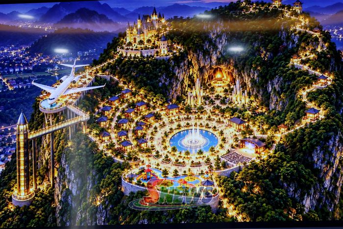 Mô hình Dự án Chiềng An Aurora, phường Chiềng An về đêm.
