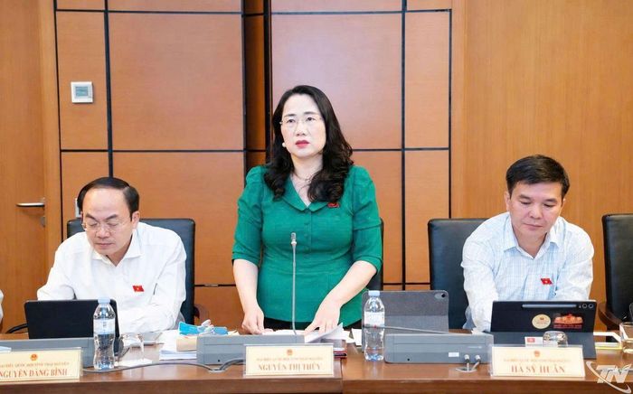 Đại biểu Nguyễn Thị Thủy, Phó Chủ nhiệm Ủy ban Pháp luật và Tư pháp của Quốc hội thảo luận tại Tổ.