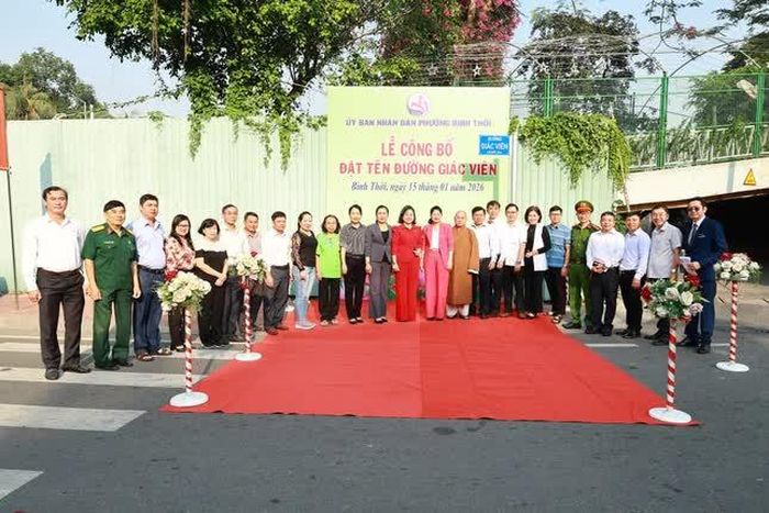 UBND phường Bình Thới tổ chức lễ công bố việc đặt tên đường Giác Viên