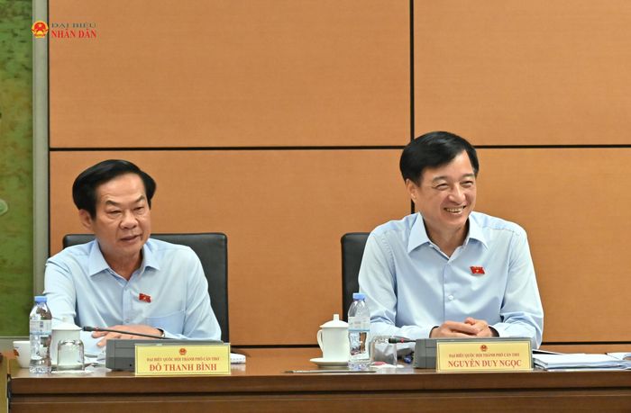 Trưởng Ban Tổ chức Trung ương Nguyễn Duy Ngọc tham dự thảo luận tại tổ. Ảnh: Quang Khánh