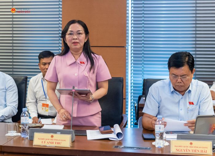 ĐBQH Lý Anh Thư (An Giang) phát biểu. Ảnh: Mạnh Hưng