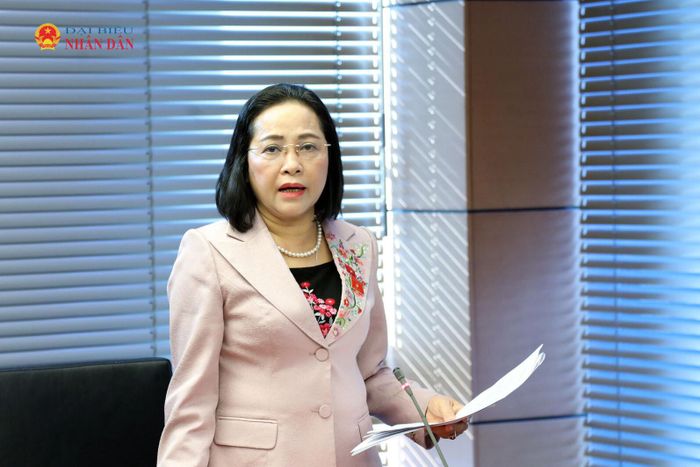 Phó Chủ tịch Quốc hội Nguyễn Thị Thanh phát biểu