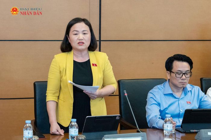 ĐBQH Phạm Thúy Chinh (TP. Hải Phòng) phát biểu thảo luận tại Tổ 3. Ảnh: Lâm Hiển