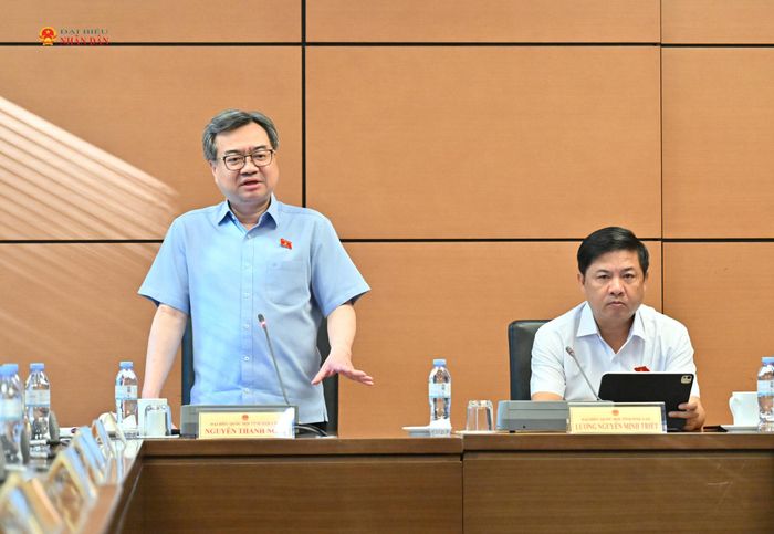 Trưởng Ban Chính sách, Chiến lược Trung ương Nguyễn Thanh Nghị, ĐBQH tỉnh Đắk Lắk phát biểu.