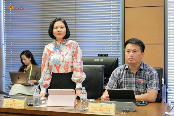 ĐBQH Trần Thị Hồng An (Quảng Ngãi) phát biểu. Ảnh Hồ Long