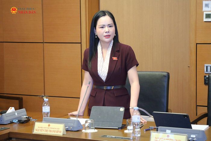 ĐBQH Nguyễn Thị Thanh Bình (Hưng Yên) phát biểu. Ảnh: Đắc Trường