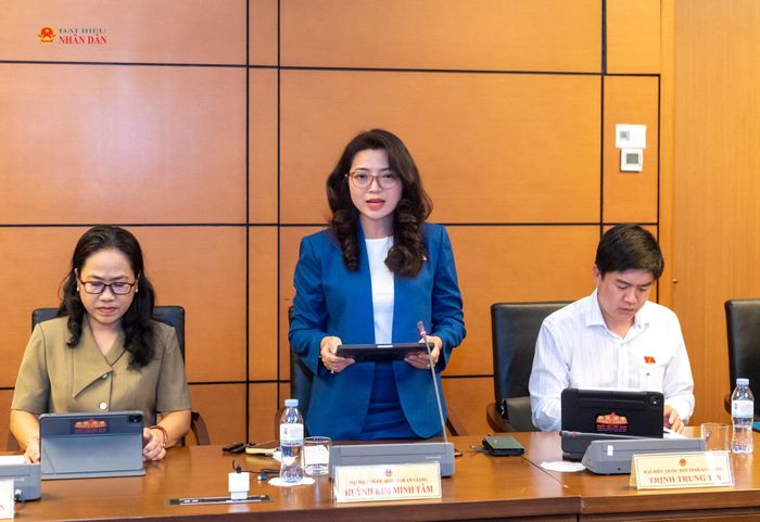 ĐBQH Huỳnh Kim Minh Tâm (An Giang) phát biểu. Ảnh: Mạnh Hưng