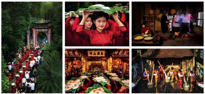 Tác phẩm "Nghi lễ dâng bánh chưng, bánh giầy trong Tín ngưỡng thờ cúng Hùng Vương" của tác giả Nguyễn Khắc Hào đến từ tỉnh Hưng Yên. Ảnh: BTC.