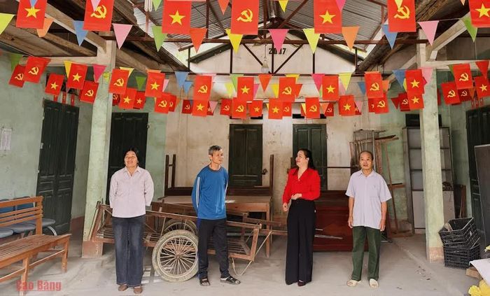 Nhà văn hóa thôn Tân Hồng, xã Đông Khê thiếu không gian sinh hoạt sau sáp nhập.