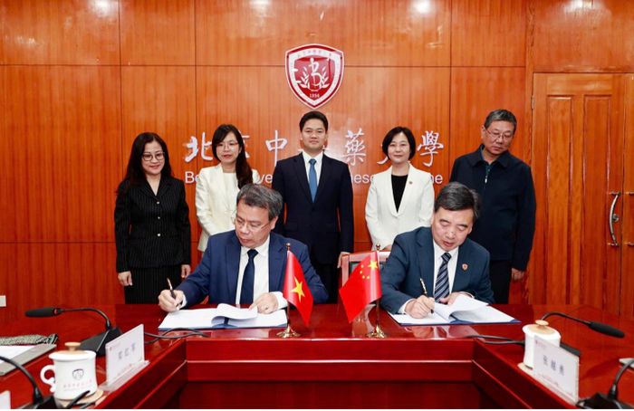 Thứ trưởng Thường trực Bộ Y tế Vũ Mạnh Hà chứng kiến đại diện Đại học Trung Y Dược Bắc Kinh và đại diện Học viện Y – Dược học cổ truyền Việt Nam đã triển khai hoạt động ký kết biên bản ghi nhớ hợp tác.
