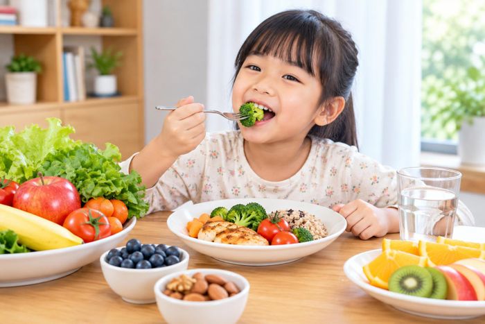 Trong bữa cơm gia đình, cần tăng sự hiện diện của thực phẩm tự nhiên. Ảnh: minh hoạ (AI)