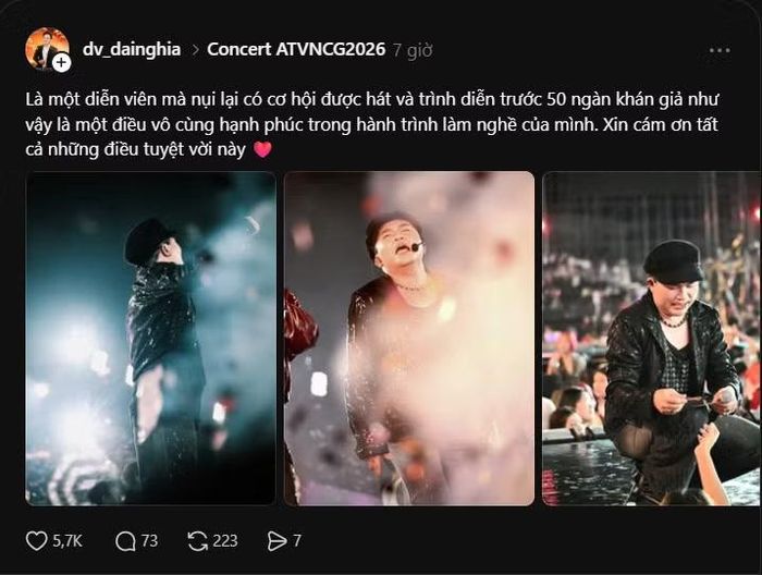 Xuất phát điểm là một diễn viên, "Nụi" Đại Nghĩa không khỏi xúc động chia sẻ concert sẽ là điều đáng trong quá trình làm nghề. 