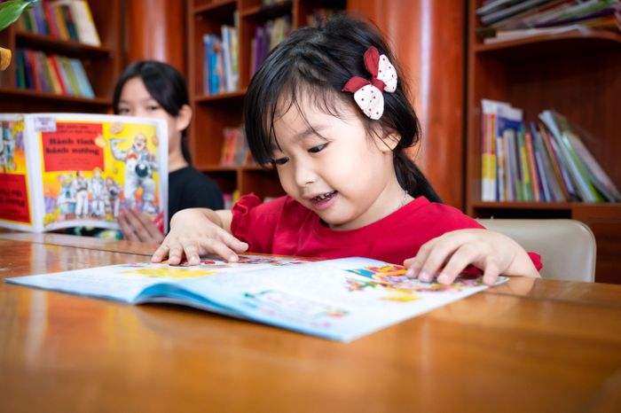  Thư viện còn có nhiều đầu sách thiếu nhi phục vụ đối tượng độc giả nhỏ tuổi. Nguồn sách của thư viện được hình thành từ tủ sách cá nhân của gia đình bà Khanh, sự đóng góp của Quỹ Khuyến học xã, cùng sự chung tay tài trợ từ các nhà hảo tâm và các cơ quan, tổ chức. Bà Khanh cho biết đối tượng độc giả đông đảo và thường tới thư viện nhất cũng chính là các em học sinh trong làng. 