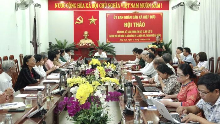 Đà Nẵng xác minh, kết luận thông tin mộ liệt sĩ tại khu vực Hố Bà Lâu, nay thuộc sân Đảng ủy xã, số 127 Hùng Vương, thôn An Đông. (Ảnh: Bộ Chỉ huy quân sự thành phố Đà Nẵng cung cấp)