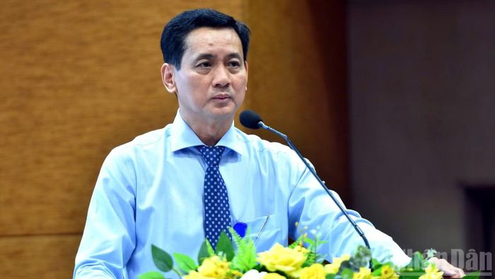 Bác sĩ Đinh Cao Minh, Phó Giám đốc phụ trách Bệnh viện đa khoa Đồng Nai phát biểu tại lễ công bố.