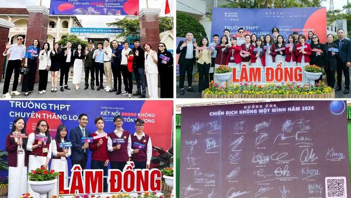 Điểm Trường trung học phổ thông chuyên Thăng Long hưởng ứng chiến dịch “Không một mình” năm 2026 tỉnh Lâm Đồng. (Ảnh: CTV)