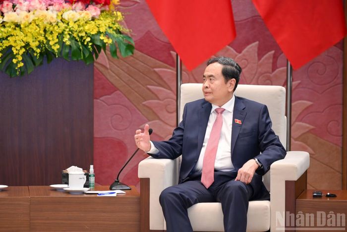 Chủ tịch Quốc hội Trần Thanh Mẫn phát biểu tại hội kiến.
