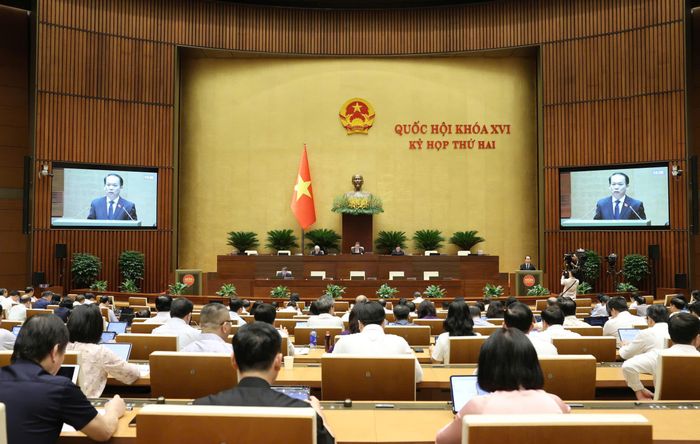  Phiên họp Quốc hội sáng 19-10. Ảnh: QUANG PHÚC 