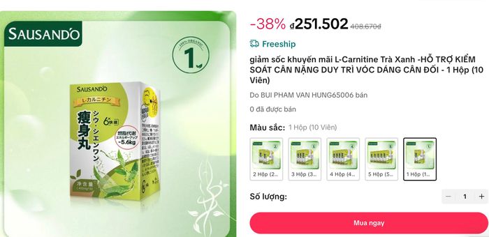  Sản phẩm giảm cân Sausando Slimming capsule được quảng cáo trên TikTok. Ảnh chụp màn hình 