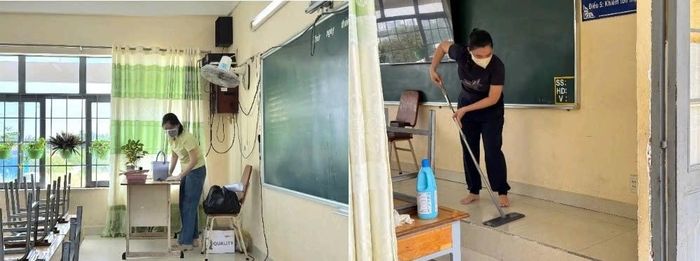  Trường THCS Hai Bà Trưng tiến hành vệ sinh khử khuẩn sau khi xuất hiện các ca bệnh não mô cầu 