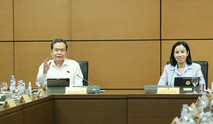  Chủ tịch Quốc hội Trần Thanh Mẫn phát biểu thảo luận tại tổ. Ảnh: QUANG PHÚC 