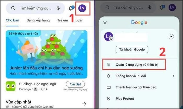 Mở ứng dụng Google Play trên điện thoại.
